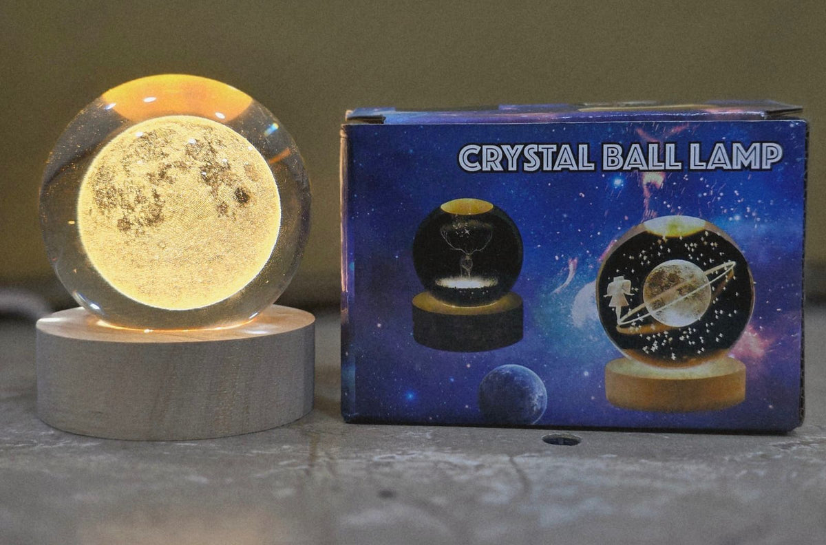 USB LED Galaxy Crystal Ball Moon Lamp