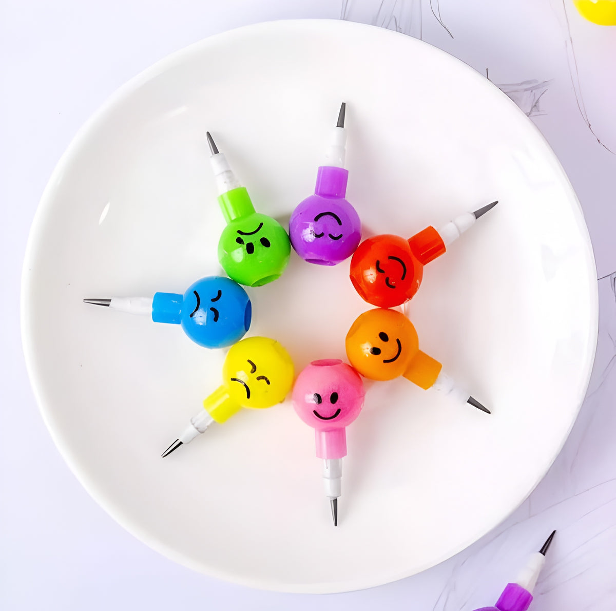 4-Piece Smiley Cartoon Pencils