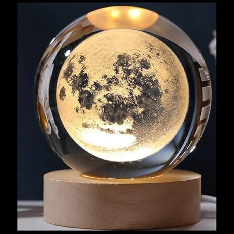 USB LED Galaxy Crystal Ball Moon Lamp