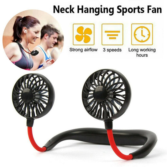 Portable Neck Fan – 360° Rotating Hands-Free USB Rechargeable Fan